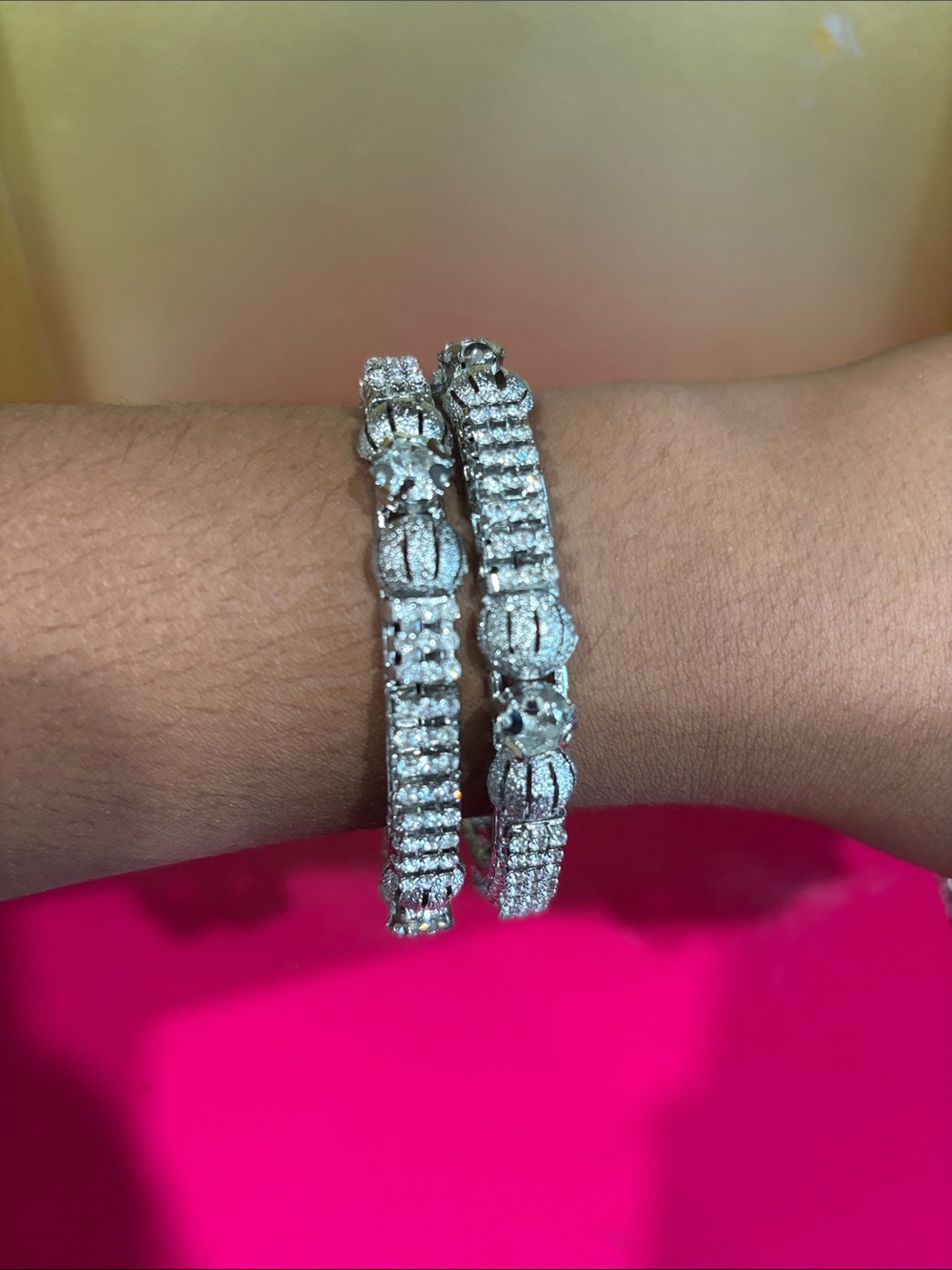 Sparkling Silver-Tone Crystal Tennis Bracelet Set - Women Jewelry